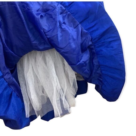 Cindy USA Vintage Formal Mermaid Prom Dress Ruched Blue Stretch Womens Size S - Picture 9 of 12